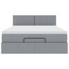 vidaXL Cama Otomana com Colch&atilde;o & LEDs Cinzento Claro 140x190cm Tecido