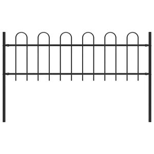 vidaXL Cerca de jardim BOXTEL com topo em arco, em a&ccedil;o, 170x60 cm, preto