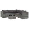 vidaXL 6 pcs conjunto lounge de jardim c/ almofad&otilde;es vime PE cinzento