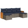 vidaXL 6 pcs conjunto sof&aacute;s de jardim com almofad&otilde;es vime cinzento