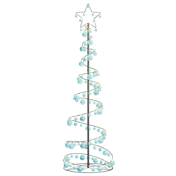 vidaXL &Aacute;rvore de Natal LED com Baubles 120 LEDs Branco Quente 180 cm