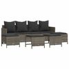 vidaXL 5 pcs conjunto sof&aacute;s de jardim c/ almofad&otilde;es vime PE cinzento