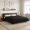 vidaXL Duvet de Ano Inteiro Colchonete Preto 220 x 240 cm Microfibra