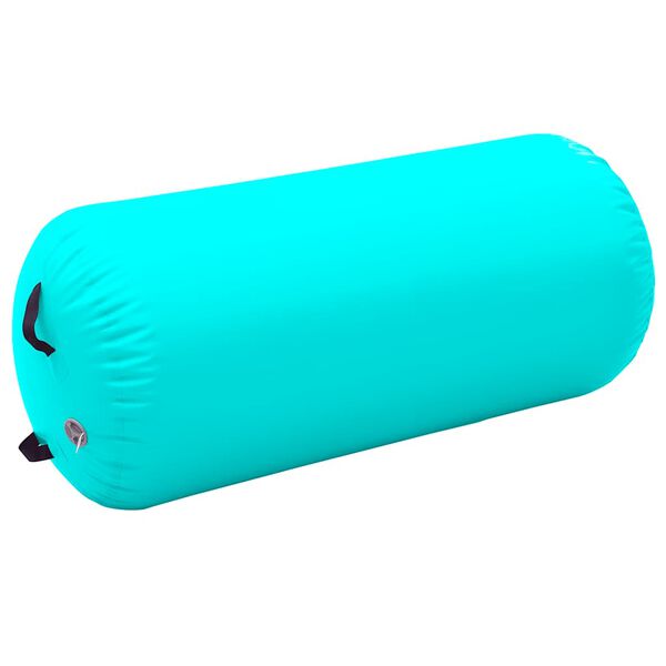 vidaXL Rolo de gin&aacute;stica/yoga insufl&aacute;vel com bomba 120x90 cm PVC verde