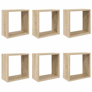 vidaXL Prateleiras de parede em forma de cubo 6 pcs 30x15x30cm sonoma