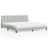 vidaXL Estrutura de cama sem colch&atilde;o Hanko 200x200 cm veludo cinzento-claro