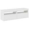vidaXL M&oacute;veis de TV com luzes LED 2 pcs 60x35x40 cm branco brilhante