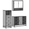 vidaXL 3 pcs Conjunto m&oacute;veis casa de banho madeira proc. cinza sonoma
