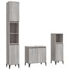 vidaXL 3 pcs Conjunto m&oacute;veis casa de banho madeira proc. cinza sonoma