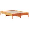 vidaXL Cama com estante sem colch&atilde;o 140x190 cm pinho maci&ccedil;o