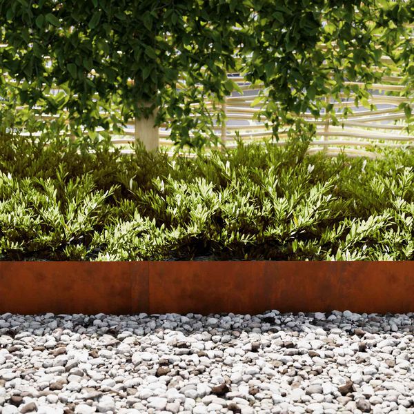 vidaXL Acabamento para Gramado 50 pcs Castanho 100 x 0.05 x 20 cm