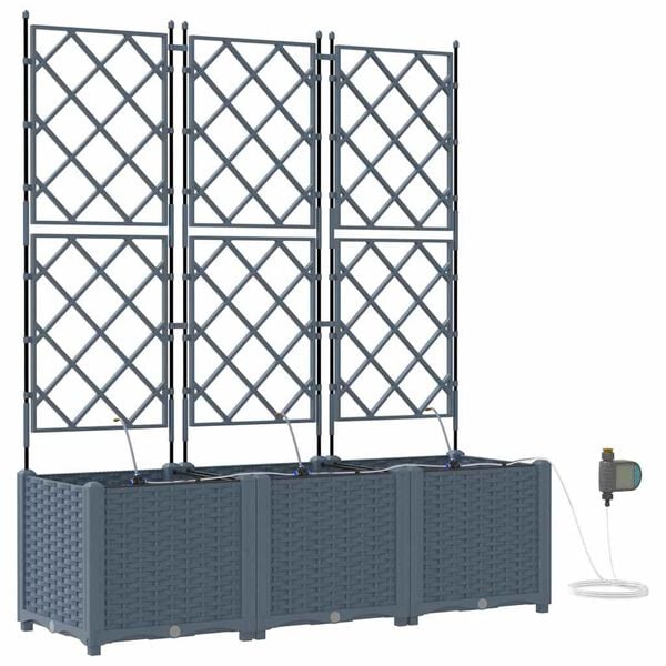 vidaXL Vaso de Jardim 3 pcs Cinza Claro A&ccedil;o