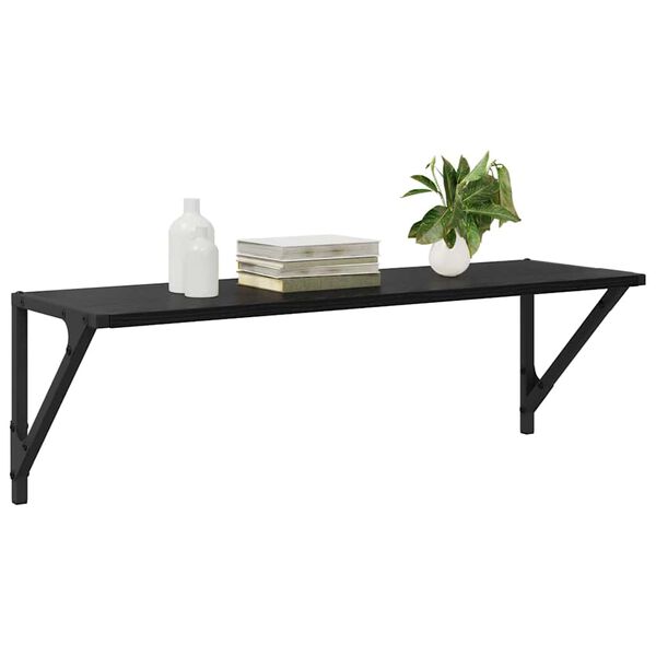 vidaXL Prateleiras de Parede 2 pcs Carvalho Preto 80 x 25 x 25,5 cm