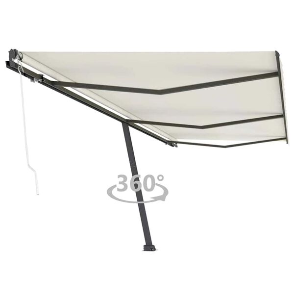 vidaXL Toldo autom&aacute;tico independente 600x300 cm cor creme