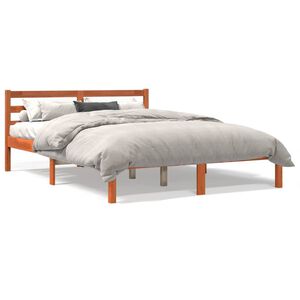 vidaXL Cama sem colch&atilde;o 120x190 cm madeira pinho maci&ccedil;a castanho-mel