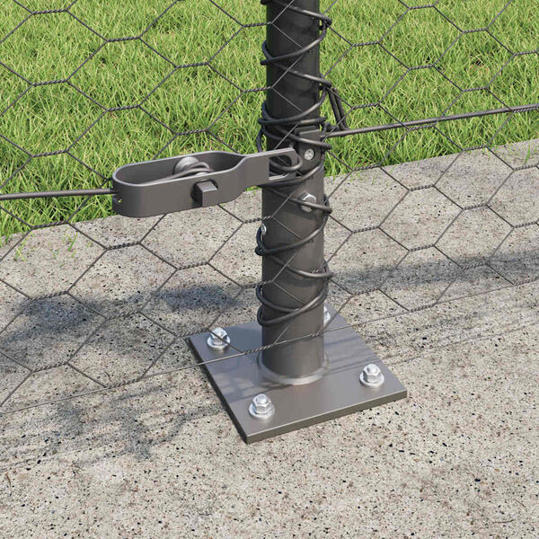 vidaXL Poste de Cerca Cinzeto 10 x 0,5 m (malha de 36 mm) A&ccedil;o e PVC