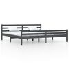 vidaXL Estrutura de cama super king 180x200 cm madeira maci&ccedil;a cinza