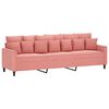 vidaXL Sof&aacute; de 3 lugares 210 cm veludo rosa