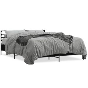 vidaXL Estrutura de cama 160x200 cm derivados de madeira/metal preto