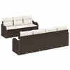 vidaXL Conjunto de Sof&aacute; de Jardim Castanho 55 x 55 x 37 cm vime PE