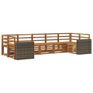 vidaXL Conjunto de Sof&aacute; Sectional 7 pcs Natural