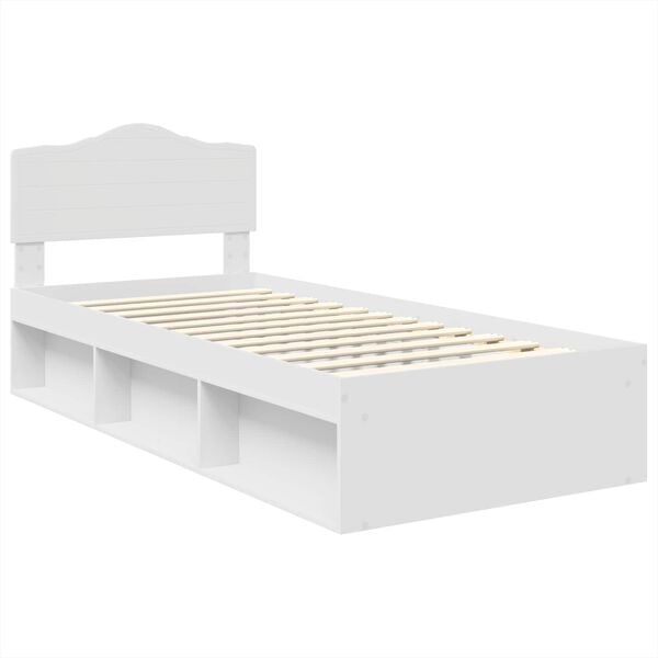 vidaXL Estrutura da Cama Branco 90 x 200 cm Madeira de Pinheiro S&oacute;lida
