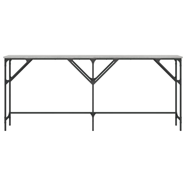 vidaXL Mesa consola 180x29x75 cm derivados de madeira cinzento sonoma