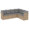 vidaXL 6 pcs conjunto de sof&aacute;s p/ jardim com almofad&otilde;es vime PE bege