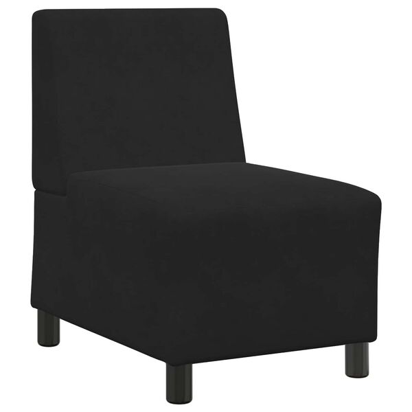 vidaXL | Unidade de Sof&aacute; Modular Sem Bra&ccedil;os | Preto 55 x 74 x 82 cm Veludo