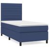 vidaXL Cama com molas/colch&atilde;o 90x200 cm tecido azul