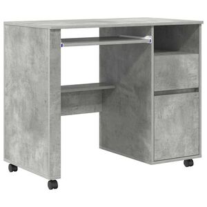 vidaXL Mesa com Rodas Cinzento Derivados de Madeira 91 x 50 x 77 cm