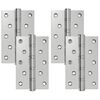 vidaXL Dobradi&ccedil;a 4 unid. 130 x 75 x 13 mm Prateado A&ccedil;o