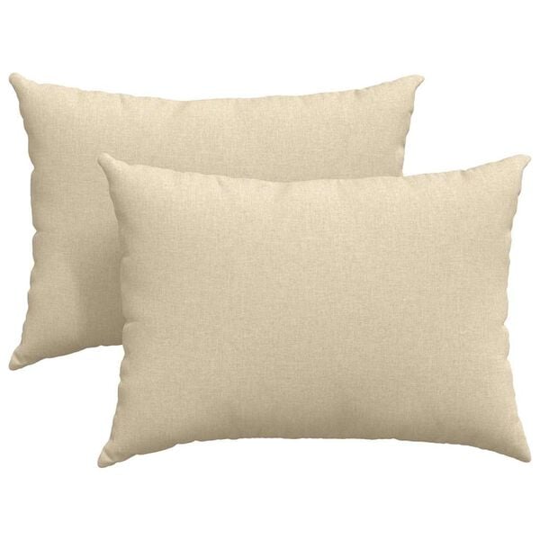vidaXL Travesseiros de Sof&aacute; 2 pcs Creme 70 x 50 cm tecido