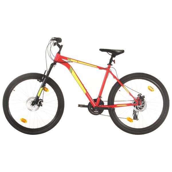 vidaXL Bicicleta de montanha 21 velocidades roda 27,5" 42 cm vermelho