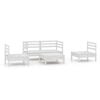 vidaXL 5 pcs conjunto lounge de jardim pinho maci&ccedil;o branco