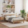 vidaXL Estrutura da Cama com led Carvalho Artesanal 135 x 190 cm