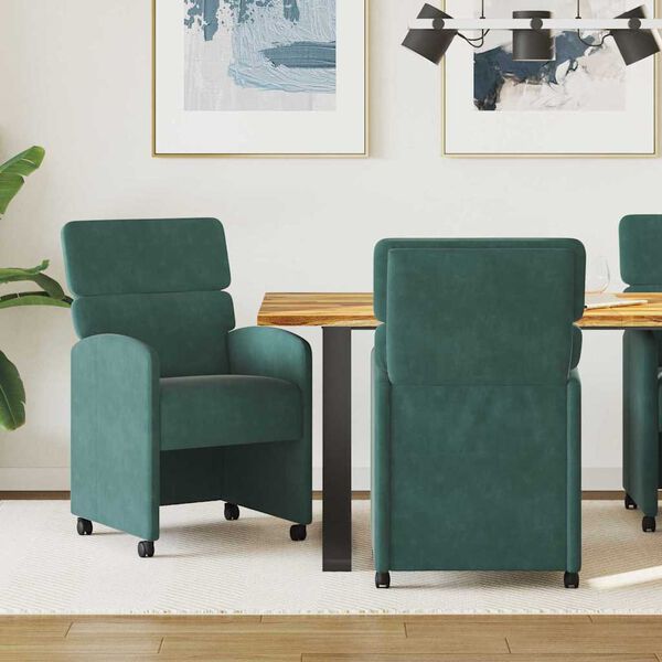 vidaXL Cadeiras de Jantar 2 pcs Verde-escuro 58 x 65 x 98 cm Veludo