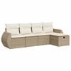 vidaXL 5 pcs conjunto de sof&aacute;s p/ jardim com almofad&otilde;es vime PE bege