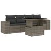 vidaXL 5 pcs conjunto sof&aacute;s de jardim c/ almofad&otilde;es vime PE cinzento