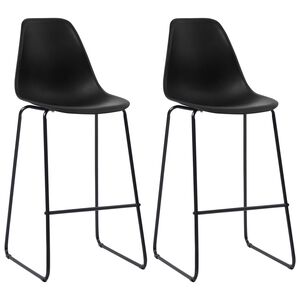 vidaXL Cadeiras de bar 2 pcs pl&aacute;stico preto