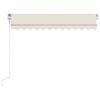 vidaXL Toldo autom&aacute;tico com LED e sensor de vento 350x250 cm cor creme