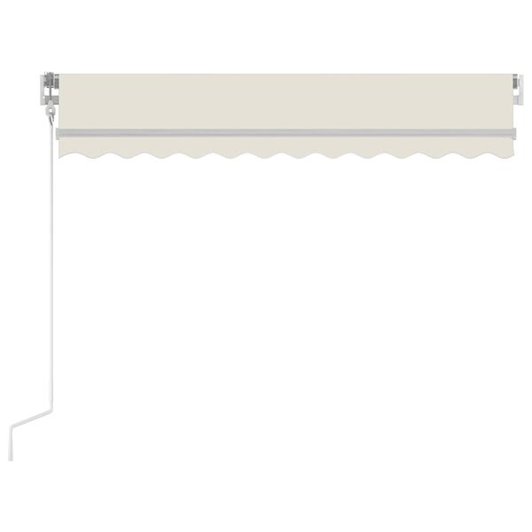 vidaXL Toldo autom&aacute;tico com LED e sensor de vento 350x250 cm cor creme