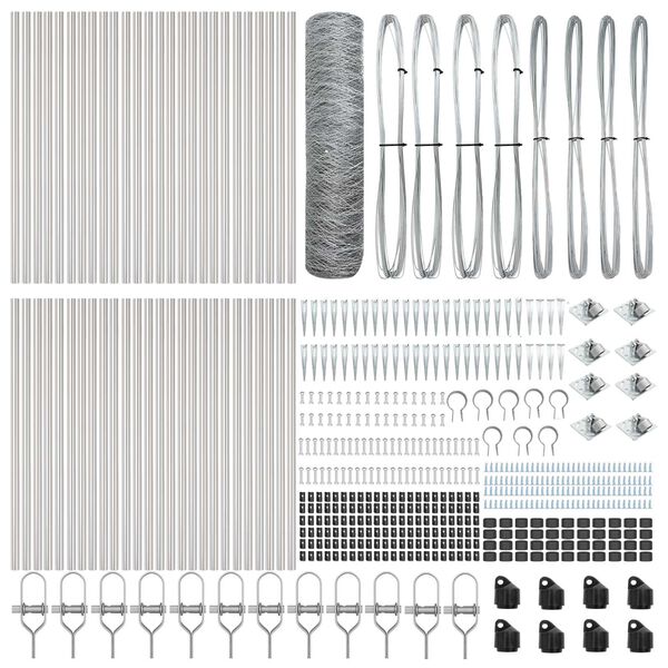vidaXL Poste de Cerca Prateado 100 x 0,6 m (malha de 36 mm) A&ccedil;o