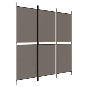 vidaXL Biombo/divis&oacute;ria com 3 pain&eacute;is 150x180 cm tecido antracite