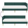 vidaXL Estrutura de Cama de Canto com Colch&atilde;o 2 pcs Verde tecido