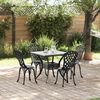 vidaXL Conjunto de Mesa de Jardim 5 pcs Preto Alum&iacute;nio Fundido