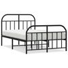 vidaXL Estrutura de cama com cabeceira e p&eacute;s 120x190 cm metal preto