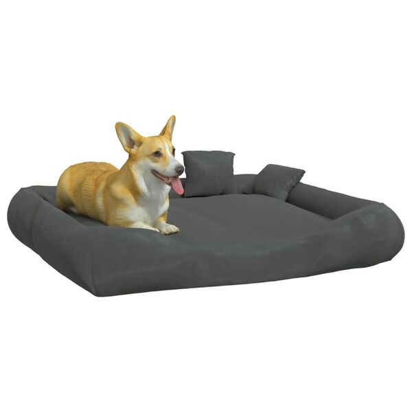 vidaXL Almofad&atilde;o p/ c&atilde;es c/ almofadas 115x100x20cm oxford cinza-escuro