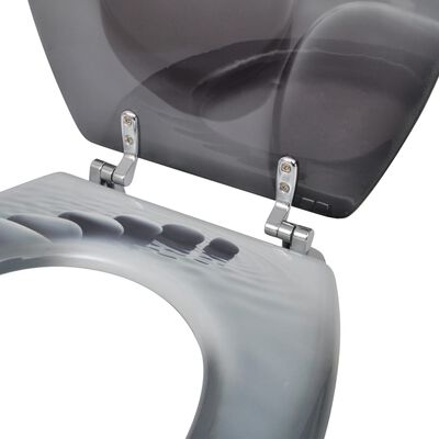 vidaXL Assentos de sanita com tampas 2 pcs MDF pedras