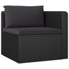 vidaXL 10 pcs conjunto lounge de jardim c/ almofad&otilde;es vime PE preto